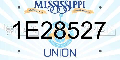 1E28527 Mississippi License Plate