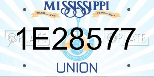 1E28577 Mississippi License Plate