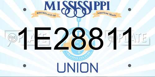 1E28811 Mississippi License Plate