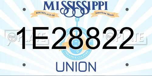 1E28822 Mississippi License Plate