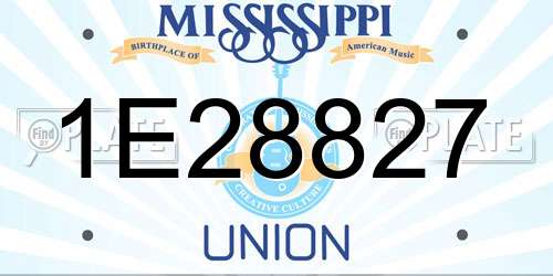 1E28827 Mississippi License Plate