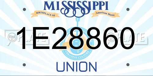 1E28860 Mississippi License Plate