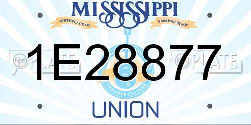 1E28877 Mississippi License Plate