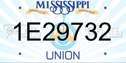 1E29732 Mississippi License Plate