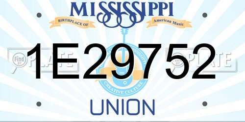 1E29752 Mississippi License Plate