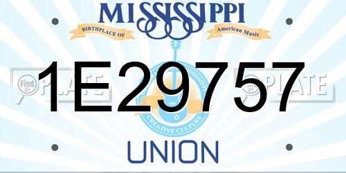 1E29757 Mississippi License Plate