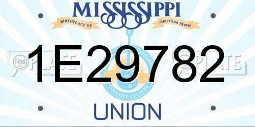 1E29782 Mississippi License Plate