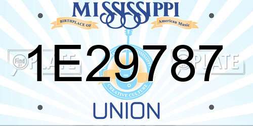 1E29787 Mississippi License Plate