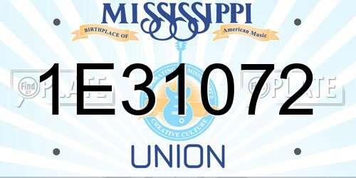 1E31072 Mississippi License Plate
