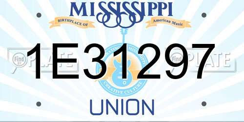 1E31297 Mississippi License Plate