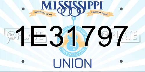 1E31797 Mississippi License Plate