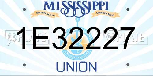 1E32227 Mississippi License Plate