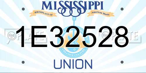 1E32528 Mississippi License Plate