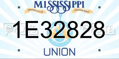 1E32828 Mississippi License Plate
