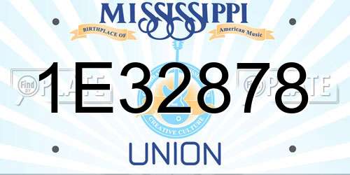 1E32878 Mississippi License Plate