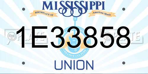 1E33858 Mississippi License Plate