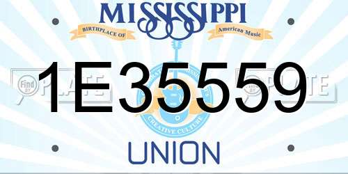 1E35559 Mississippi License Plate