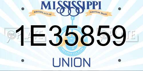 1E35859 Mississippi License Plate
