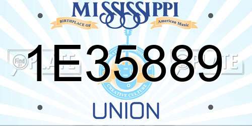 1E35889 Mississippi License Plate