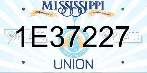 1E37227 Mississippi License Plate