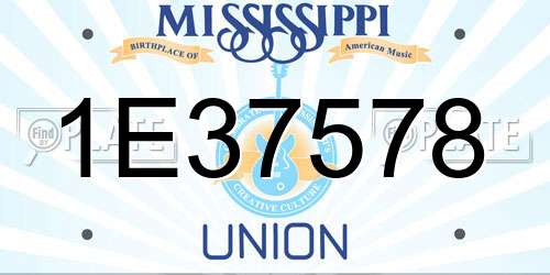 1E37578 Mississippi License Plate