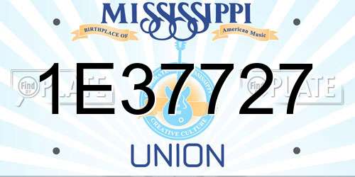 1E37727 Mississippi License Plate