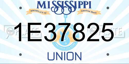 1E37825 Mississippi License Plate