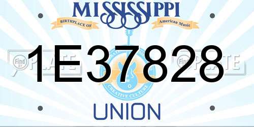 1E37828 Mississippi License Plate