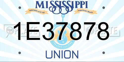 1E37878 Mississippi License Plate