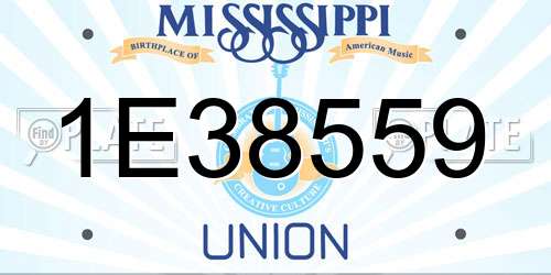 1E38559 Mississippi License Plate