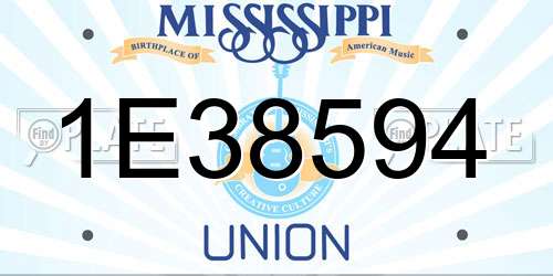 1E38594 Mississippi License Plate