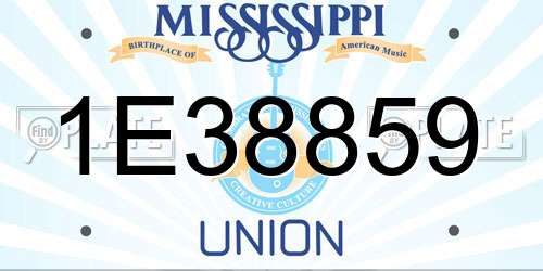 1E38859 Mississippi License Plate