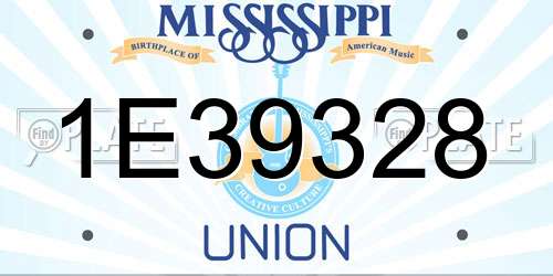 1E39328 Mississippi License Plate