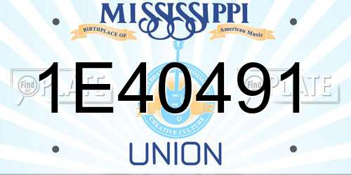 1E40491 Mississippi License Plate