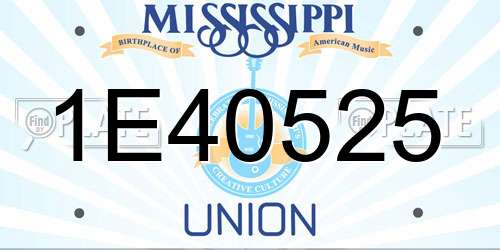 1E40525 Mississippi License Plate