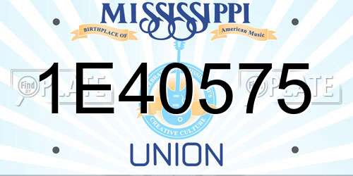 1E40575 Mississippi License Plate