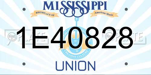 1E40828 Mississippi License Plate