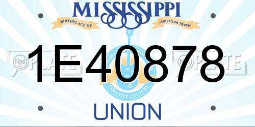 1E40878 Mississippi License Plate