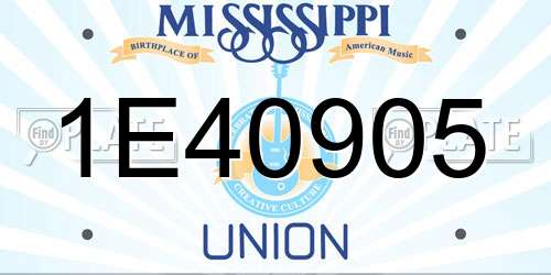 1E40905 Mississippi License Plate