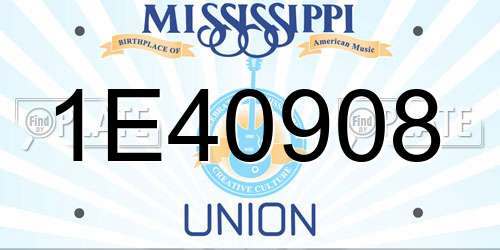 1E40908 Mississippi License Plate