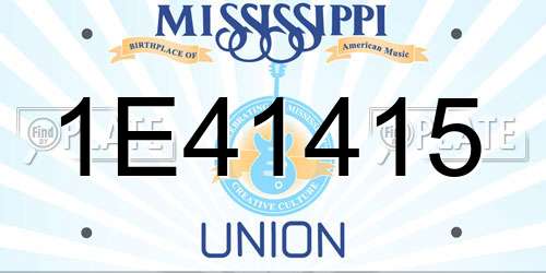 1E41415 Mississippi License Plate