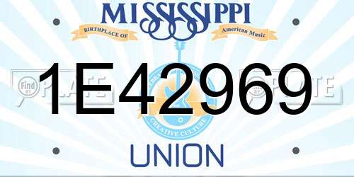 1E42969 Mississippi License Plate