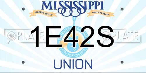 1E42S Mississippi License Plate
