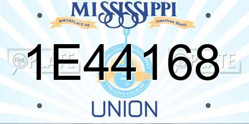 1E44168 Mississippi License Plate