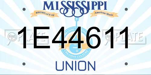 1E44611 Mississippi License Plate
