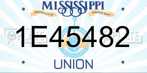 1E45482 Mississippi License Plate