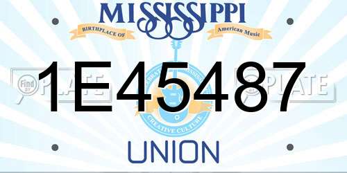 1E45487 Mississippi License Plate