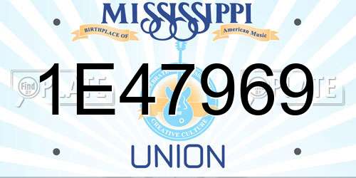 1E47969 Mississippi License Plate
