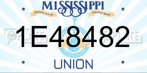 1E48482 Mississippi License Plate