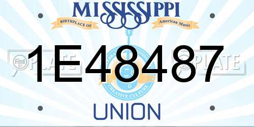 1E48487 Mississippi License Plate